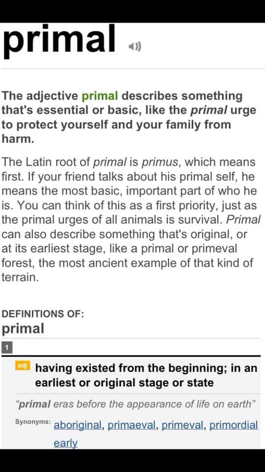 Primal Examples primal def